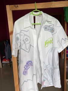 Oversized White Button-Up Shirt
