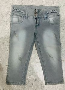 Brand New Grey Color 3 Quarter Denim Pants