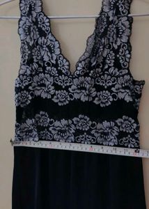 Vintage Black Lace Nightgown