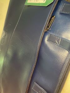 Navy Crocodile Laptop Bag