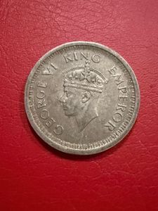 1 re 1944 silver one rupee George v1 Lahore mint