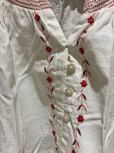 White Embroidered Top