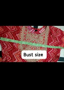 Red Bandhani Kurta Set with Dupatta