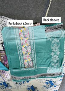 Pure Cotton Teal Kurta Fabric