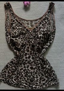 Vintage Y2K Leopard Print V-Neck Tank Top