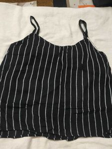 Chic Black &amp; White Striped Cami Top