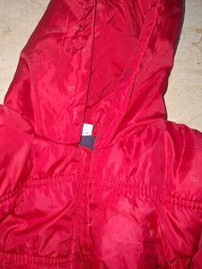 Red Hooded Padded Jacket