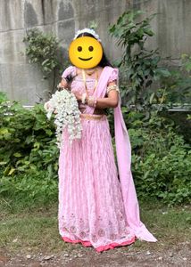 Pink Radha Rani Lehenga Choli Set Embroidered