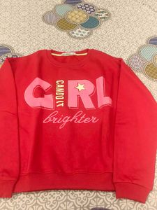 Cute Red 'Girl Brighter' Sweatshirt