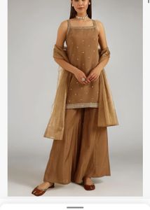 Elegant Brown Kurta Set with Dupatta