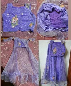 Purple Floral Embellished Dress