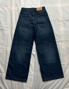 Pull&amp;Bear Wide Leg Dark Wash Denim Jeans
