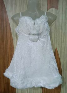 Cute White Teddy Lingerie Nightie
