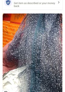 Navy Blue Embellished Net Saree