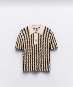 ZARA Striped Knit Polo Shirt