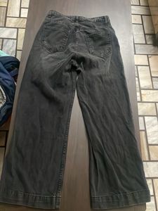 Wide Leg Black Denim Jeans
