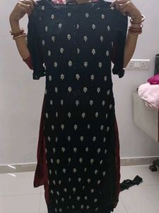 Stylish Black Kurta with Silver Embroidery