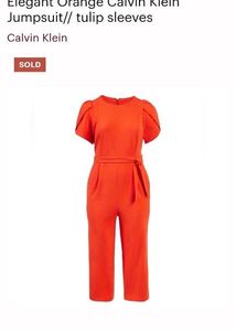 Calvin Klein Orange Jumpsuit Brand new