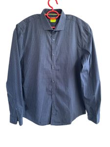 Men's Blue Checkered Long Sleeve Shirt