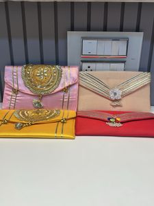 4 Combo- Elegant Embroidered Clutches (Set)