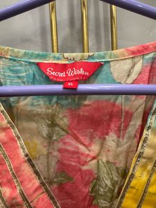 Women Tie &amp; Dye Printed Feeding Friendly Kaftan