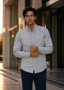 Blacktie Men's Formal Light Grey Full-Sleeve Shirt