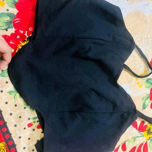 Black Corset Style Crop Top