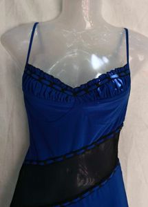 y2k blue corset type frock