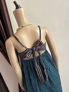 Cute Gingham Bow Dress