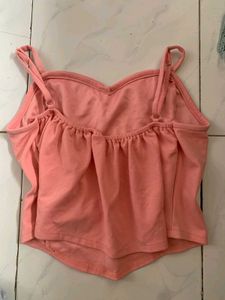 Cute Peach heart shape neck Camisole Top