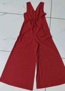 Red Wide-Leg Jumpsuit