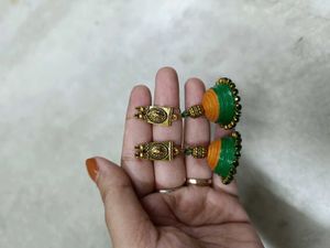 Quilled Handmade Jhumka Earrings Pack Of 5