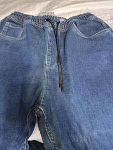 Blue Denim Jogger Pants