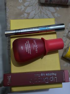 Dot & Key Face Serum & Lip Tint and mascara