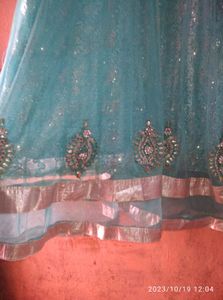 Net Anarkali Gown With Diamond Work