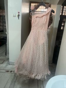 BARBIE Elegant Pink Polka Dot Gown