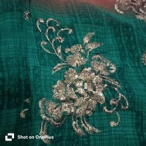 Embroidered Purple &amp; Pink Saree buy 1 get