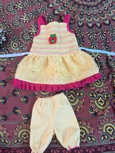 Adorable Baby Girl Dress & Pants Set