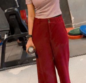 Maroon Loose Fit Pants