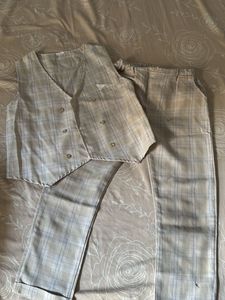 Plaid Vest and Pants Set