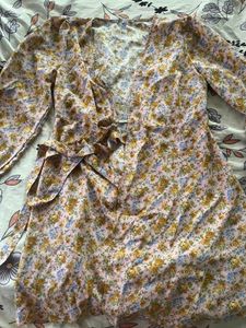 Floral Print Wrap Dress