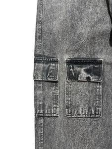 Stylish Grey 7 Pocket Cargo Denim Jeans for Men