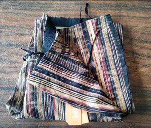 Trendy Blue Cargo Flare Jeans
