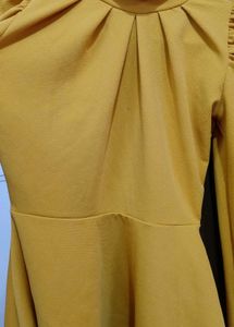 Mustard Peplum Top