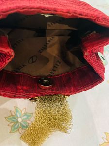 New without tag Elegant Red Clutch with Embellishm