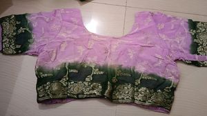 Pink Chiffon Zari Saree