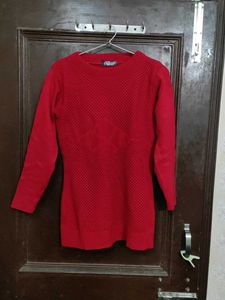 Red Knit Pullover Sweater