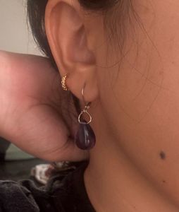 Purple Teardrop Dangle Earrings