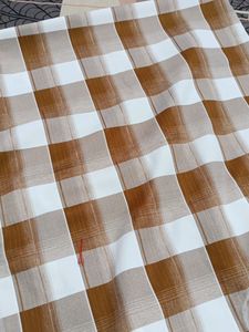 Not Branded But Soft Fabric Men Shirt Piece In Brown Check Print.