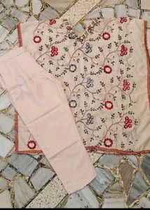 20. Embroidered Kaftan kurta with Pants Set